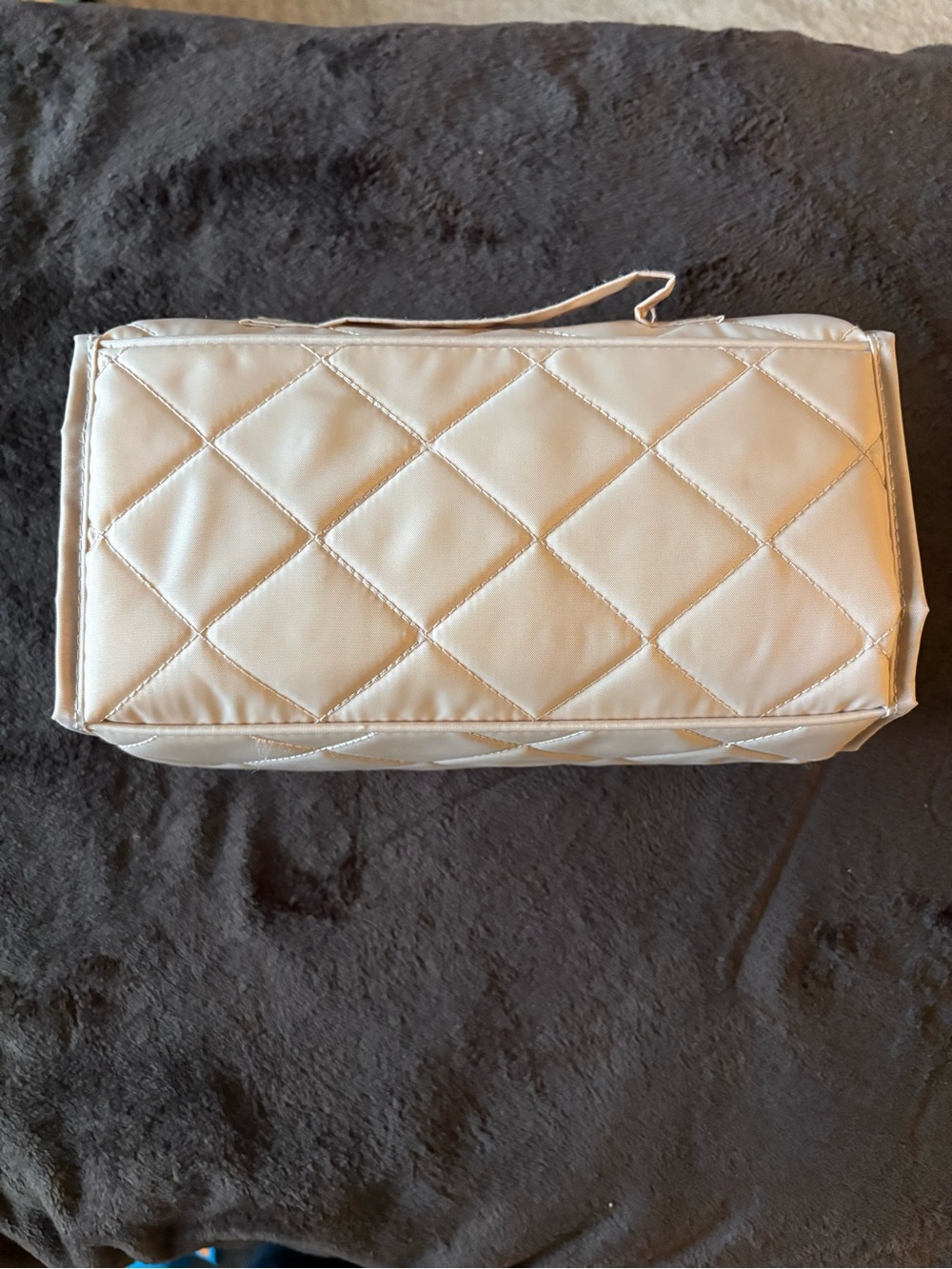 Quilted Cream Women's - cosmetic travel bag